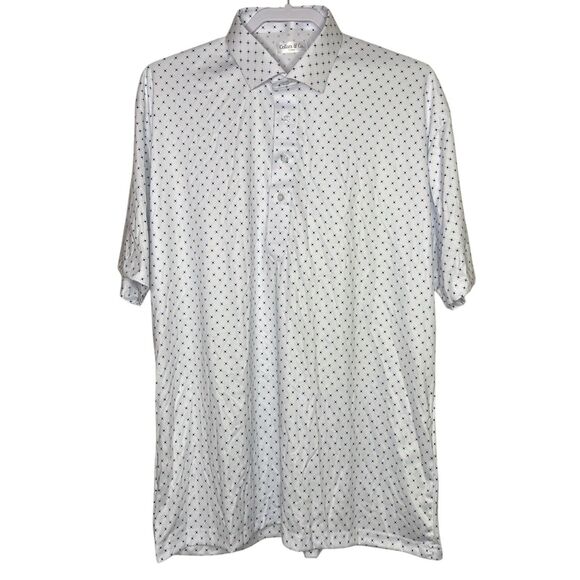 Collars & Co Polo Shirt Mens XL White Performance Preppy Stretch Dress Collar - Picture 2 of 8